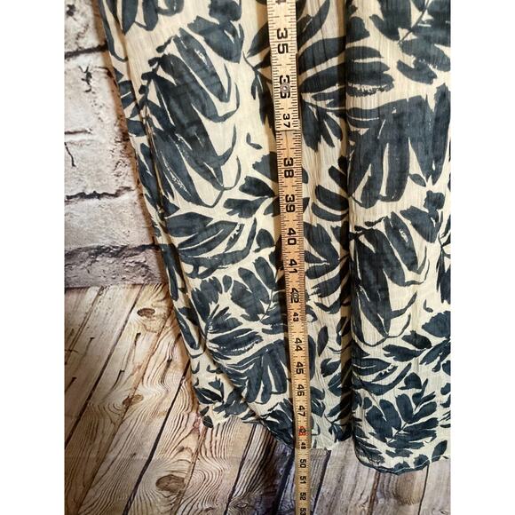 Sophie & Hailee Midi Dress Womens Large Midnight Blue Palm Tree Tropical Print - Picture 12 of 16